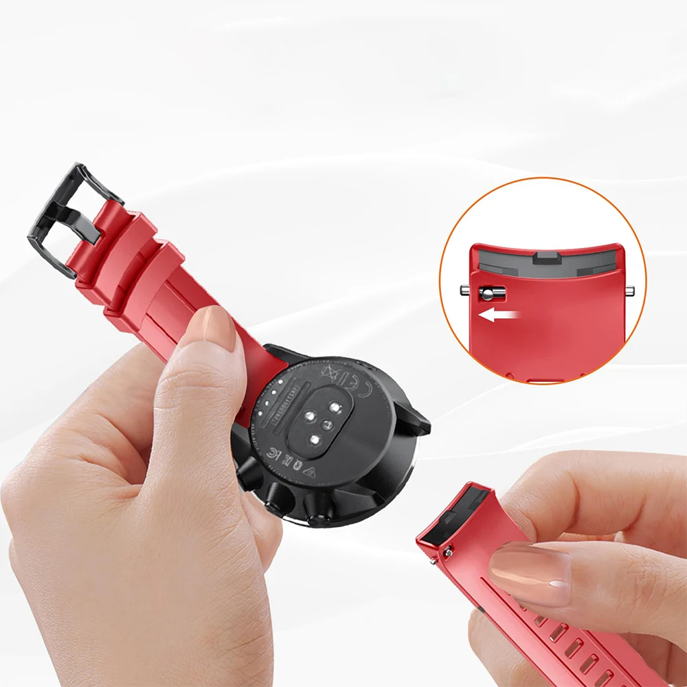 حزام ساعة من السيليكون لـ Suunto 9/Suunto 9 Baro، لـ Suunto Spartan Sport Wrist HR/Baro Relacement Band للرجال والنساء