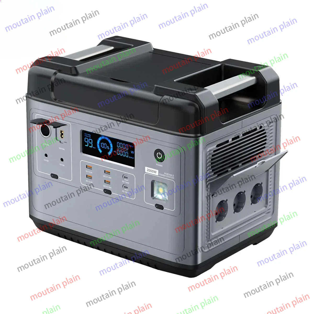 Home Use Portable Power Station Solar Generator for Outdoor Medical P2001E 2000W Powerstation Lifepo4 Super Fast Charge 2000Wh