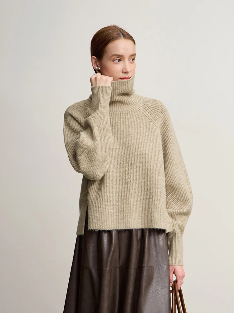 Amii Turtleneck Sweater For Woman Loose Versatile Warm Loose Sleeve Top 2025 Winter New Pullover Short Sweater Women 12554056