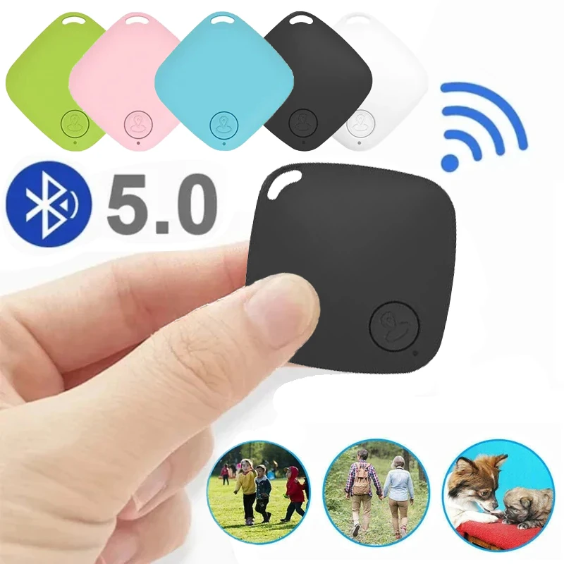 Mini GPS Tracker Bluetooth 5.0 Anti-Lost Device Square Cat Dog Pet Kids Bag Wallet Tracking for IOS/Android Smart Finder Locator