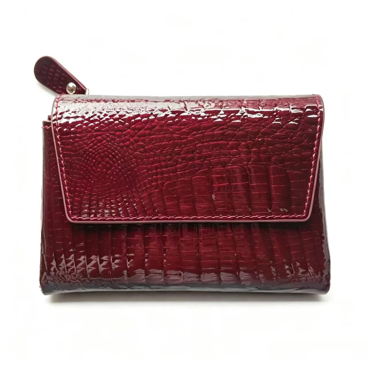2026 New Alligator Cow Leather Wallet Magnetic Clasp Short Purse Woman RFID Genuine Leather Card Holder Clutch With Box