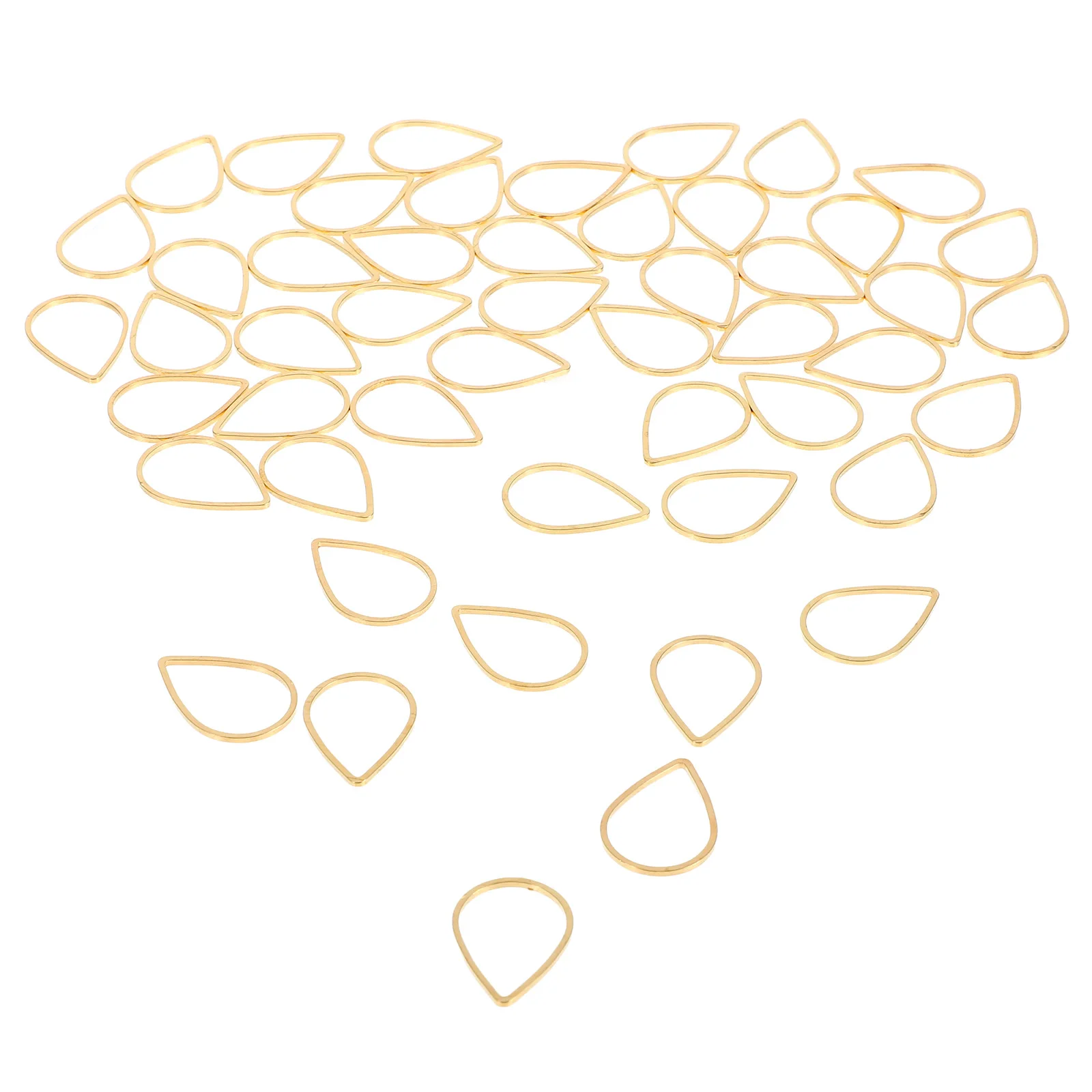 

50pcs Water Drop Pendant Copper Ring Charms Hollow Out DIY Earrings Necklace Bracelet Jewelry Making Parts Accessories