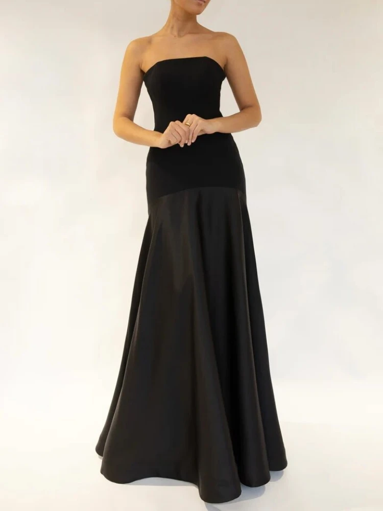 Luxury Sexy Patchwork Sleeveless Women Dress Strapless Party Evening Trend Maxi Dresses Women Summer Dress Design Clothing New