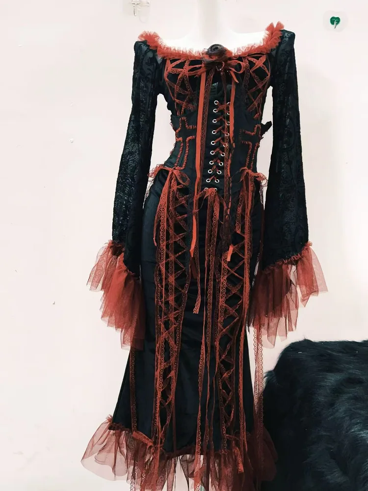 Ele Long mariage Dr Super fée t jupe couture épissage broderie évider 3D décoration fleur fixe Sa