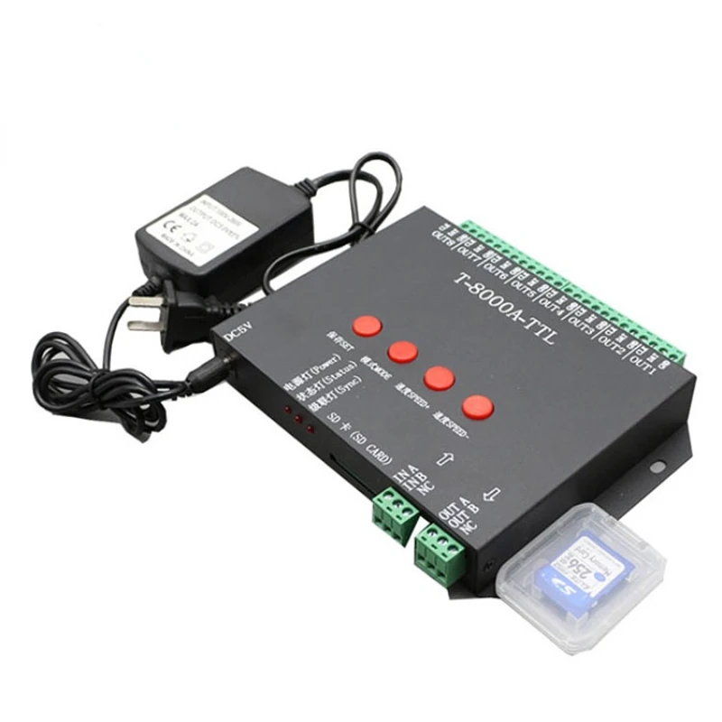 high quality SD Card Program t8000 led rgb pixel controller