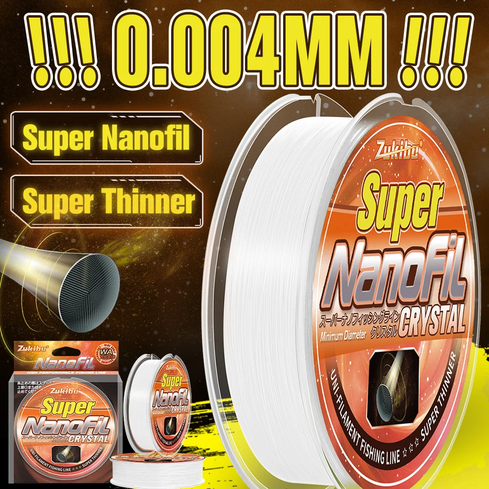 ZUKIBO Nanofil cristal uniforme ligne de pêche vert lisse ligne mince résistant à l'abrasion zéro mémoire pour moulinets de filature