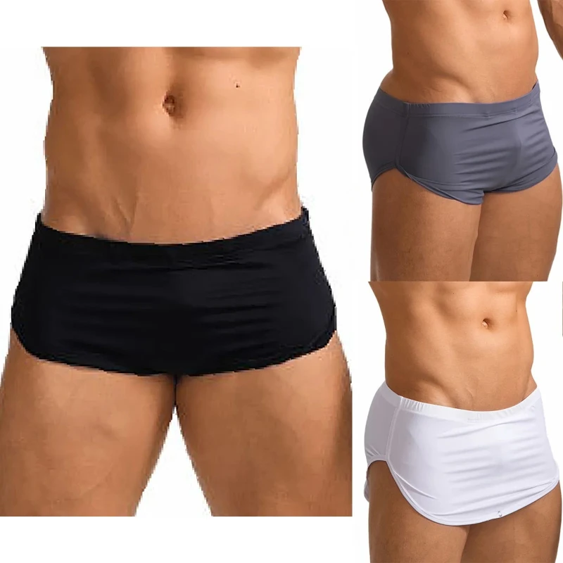 

Men's Detachable Sexy Breathable Boxers Solid Color Skirts Shorts Gym Workout Running Underwear Summer Quick-Dry Erotic Briefs