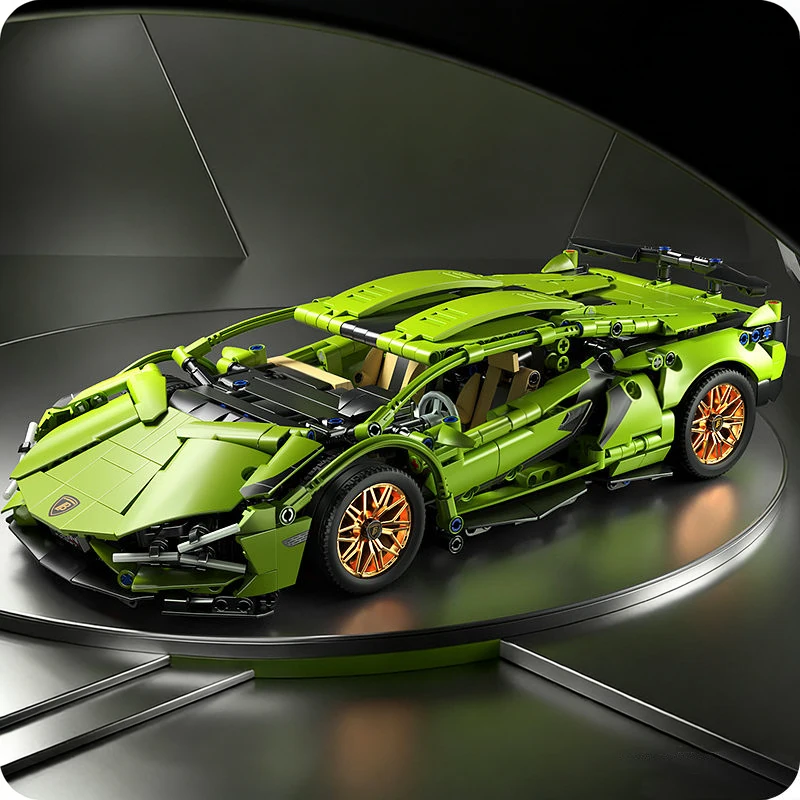 Technology Racing Car Block Model 1280PCS+ 1:14 Motion Speed Car Model Mechanical Super Block Assembly Toy Children Adult Gifts