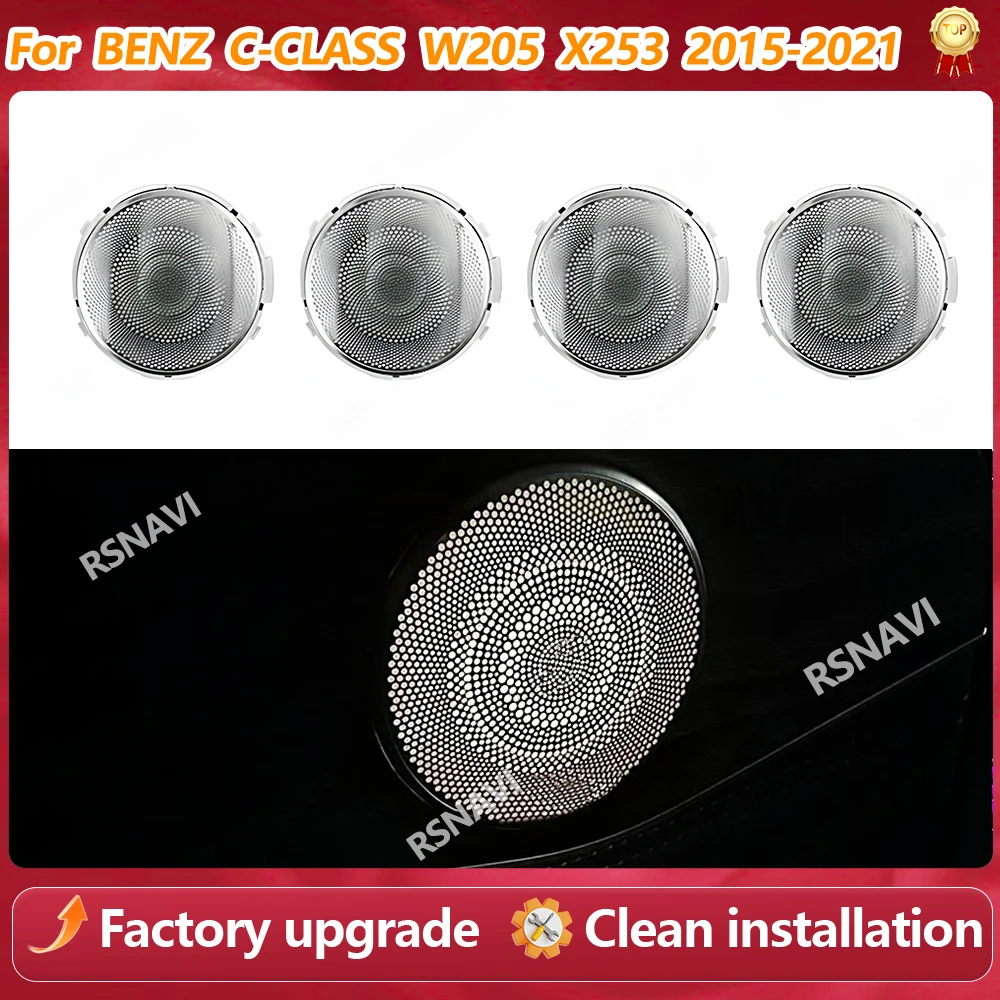 

64 Colors New LED Speaker Cover For Mercedes Benz C-Class W205 GLC X253 2015-2021 Car Door Horn Decorative Shell Ambient Light