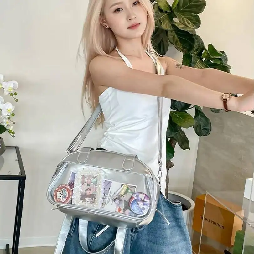 

Новая сумка через плечо Y2K с бантом из лент, прозрачная маленькая сумка-кроссбоди для милых девушек, сумки DIY, уличные сумочки, тоуты