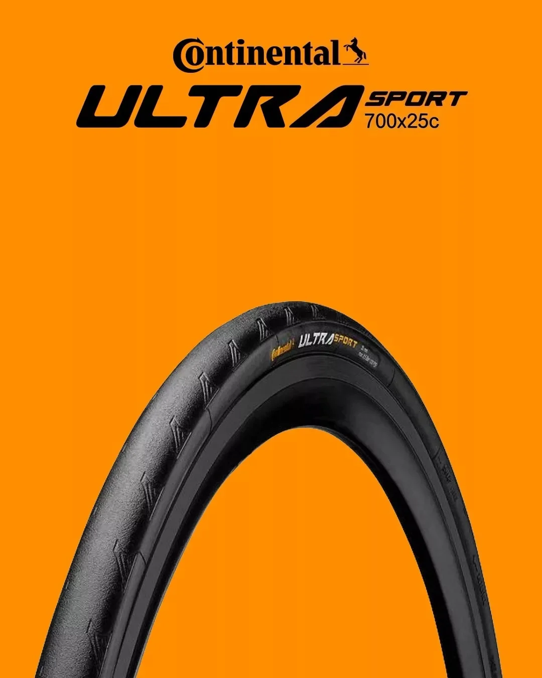 2 Stück Continental Ultra Sport III 700x23/25/28c Schwarzer Faltbarer PureGrip 3 Rennrad-Reifen Faltreifen – Detail 1
