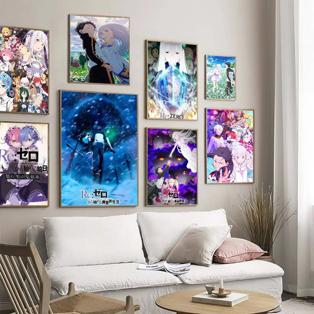 Hot Game R-Re Zero Anime Klassische Filmplakate Vintage Raum Bar Café Dekor Nordische Heimdekoration