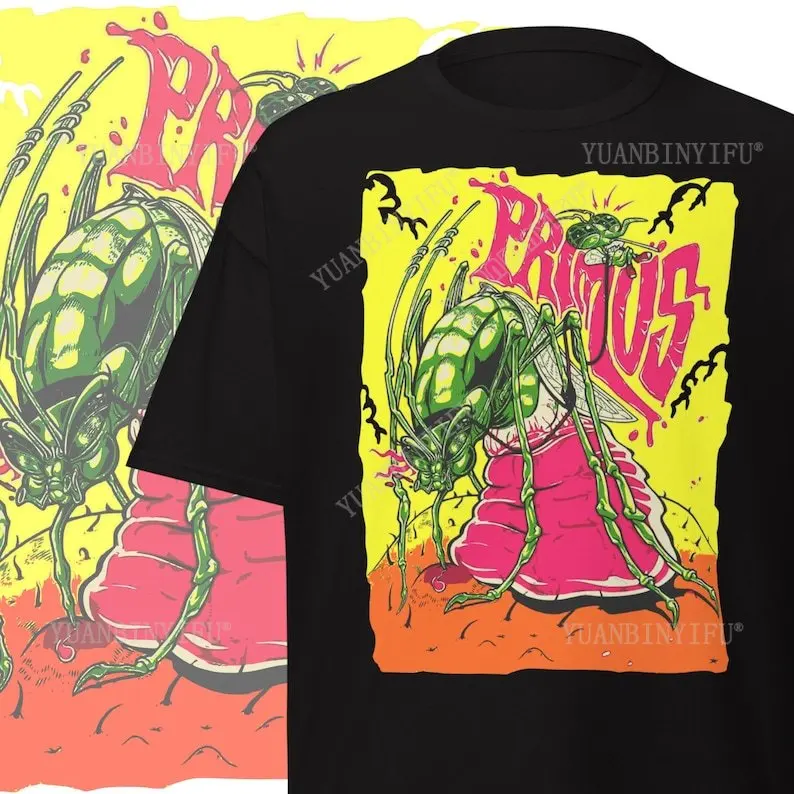 

Футболка Primus Band: 90-е Фанк Металлическая музыкальная футболка из хлопка с графикой Винтаж с круглым вырезом Хип-хоп Мужчины Женщины Уличная футболка с коротким рукавом