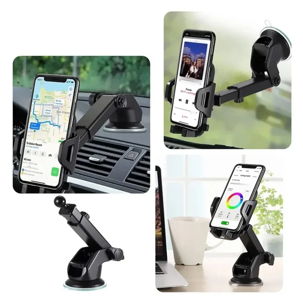 Car Phone Holder 360° Windshield Mobile Cell Support Smartphone Universal Mount Stand For iPhone 12 11 7 8 Samsung Huawei view 5