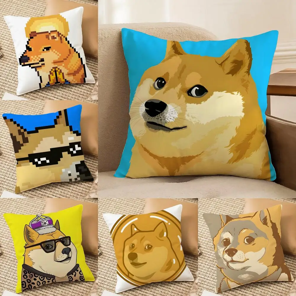 Dog-themed memes are trending online Cushion Cover Silky elegant Comfort Sofa Bed Invisible zipper Beach pillowcase