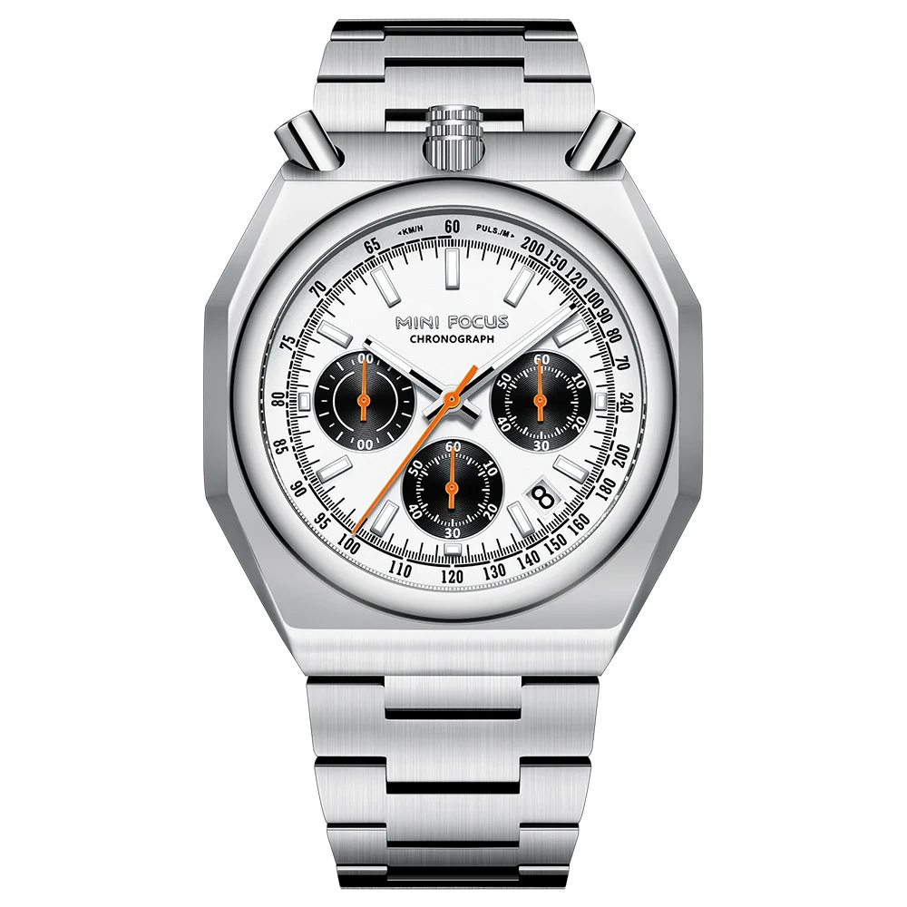 MINI FOCUS Fashion Men's Watches Top Brand Luxury Multifunction Dial Stainless Steel Strap Elegant Quartz Women Watch Luminous