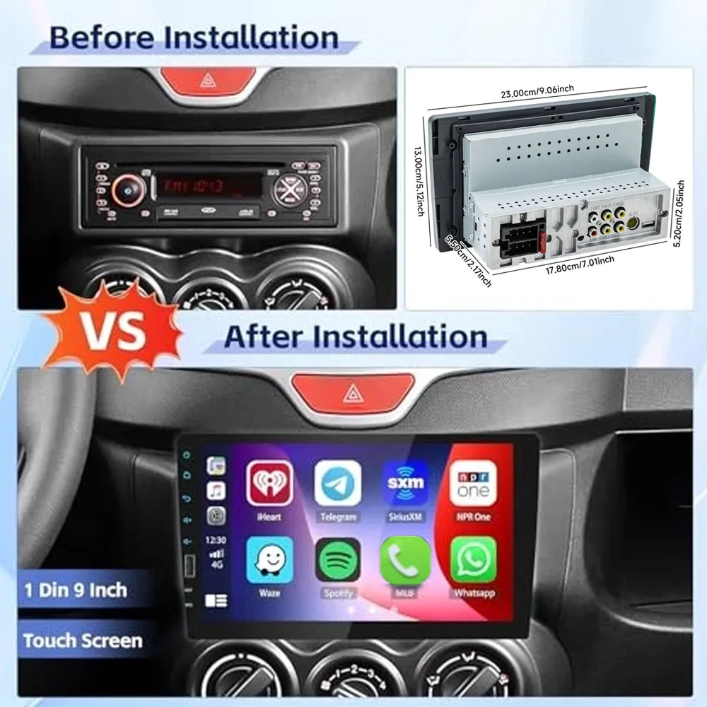 

9 Inch Stereo Radio Car MP5 Player Wireless Single DIN Bluetooth Player with Carplay Mirror Link MP5 Player with 8 Lamp Camera
