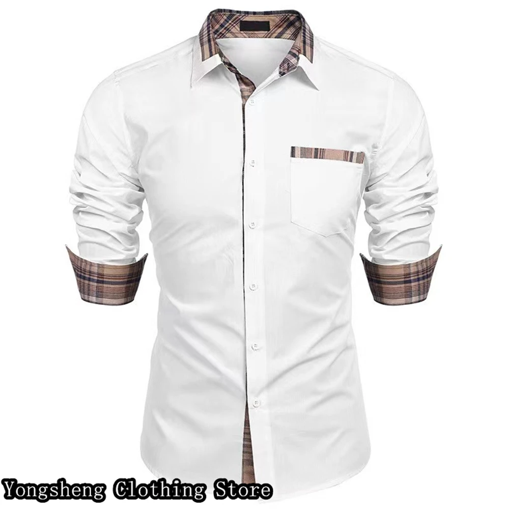 

Men's shirts spring and summer long-sleeved 3D printing casual work business 2024 new shirts slim large size 6XL design sense