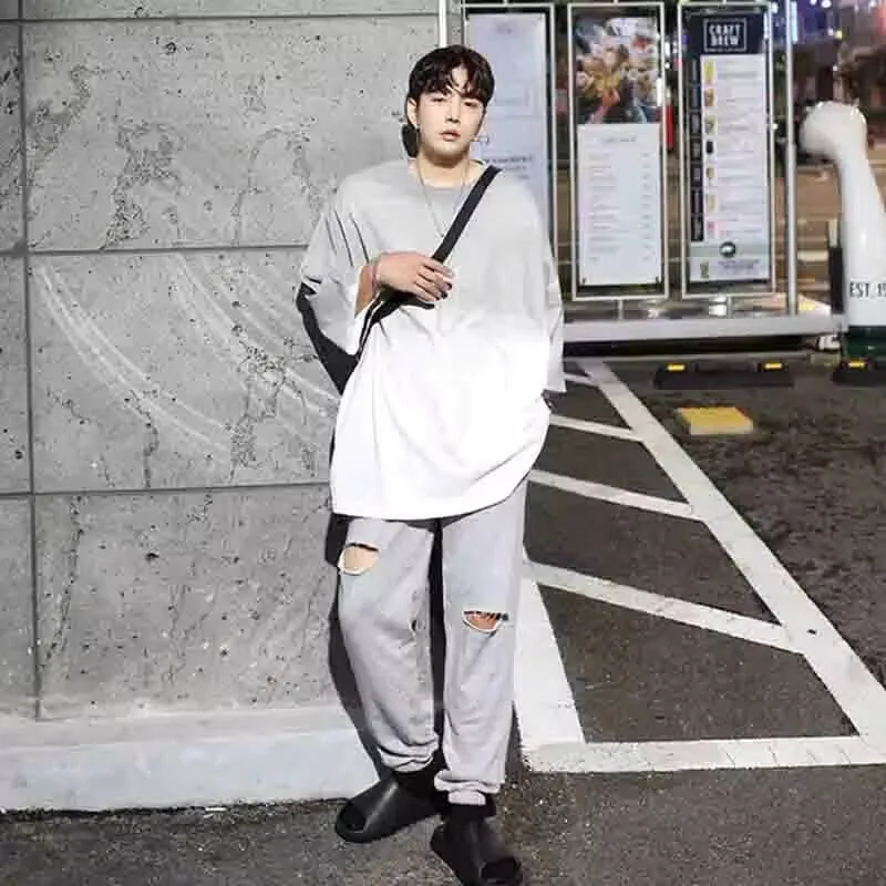 

Trousers Hole Autumn New And Personality Men's Spring Hip Hop Street Fashion Casual Loose Oversized Sweatpants