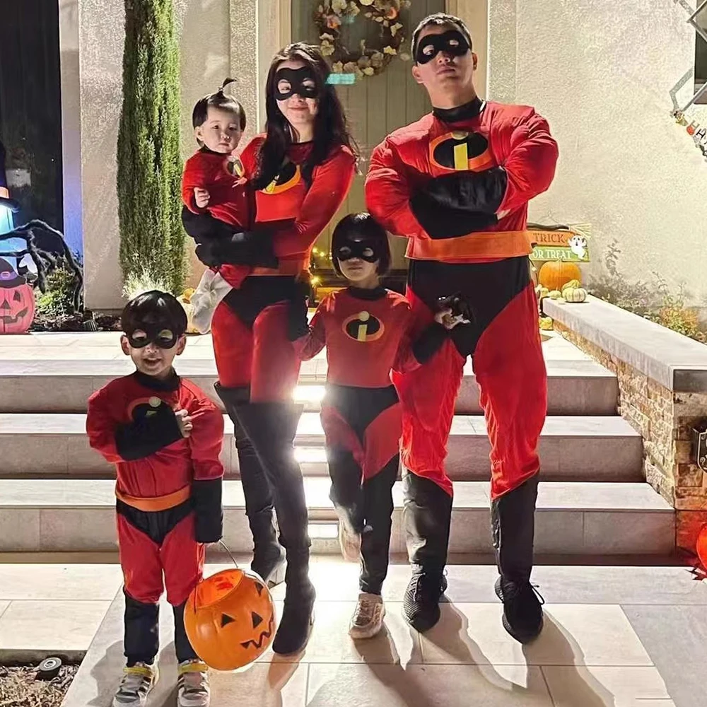 Helen Parr Dames Kostuum Incredible 2 Cosplay Jumpsuit Superman costume Kostuum Volwassen Vrouw Cosplay Family Adult boy Girl