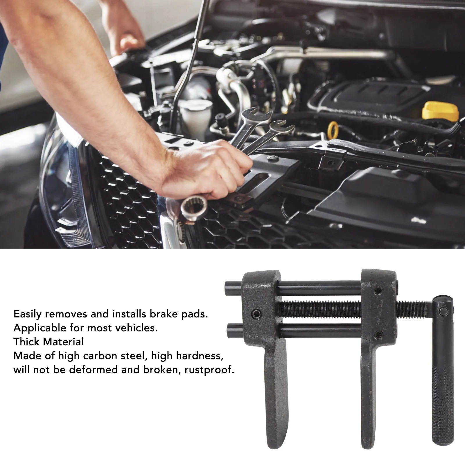 

Brake Caliper Piston Spreader Tool High Carbon Steel Heavy Duty Brake Pad Installation Spreader Tool Rustproof for Vehicles