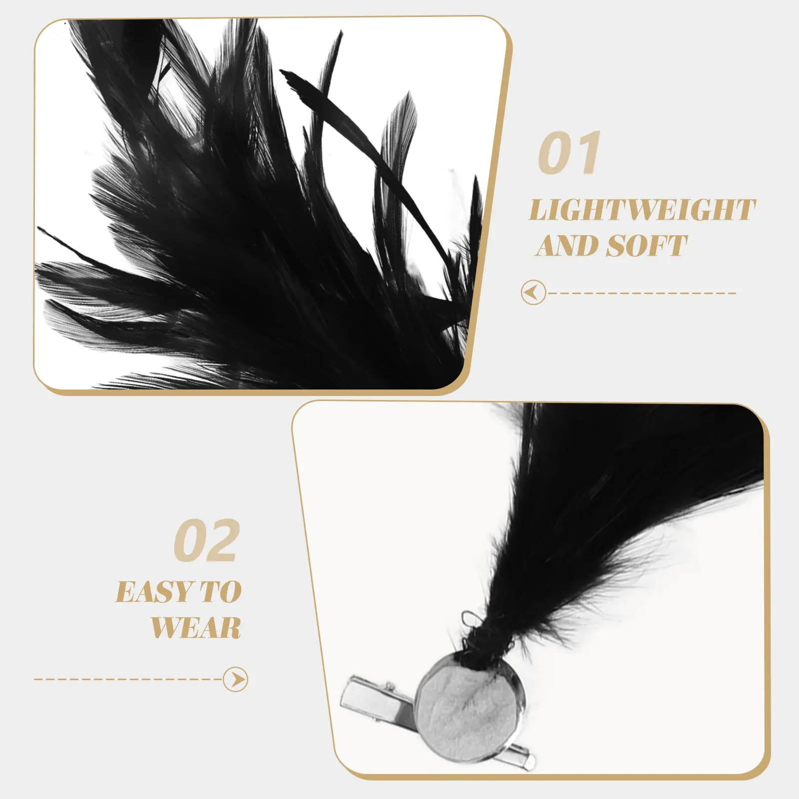 

Plume Hair Clip for Women Bride Wedding Hair Accessory Exquisite Plume Decoration Lightweight Soft Classic Color Minimalist