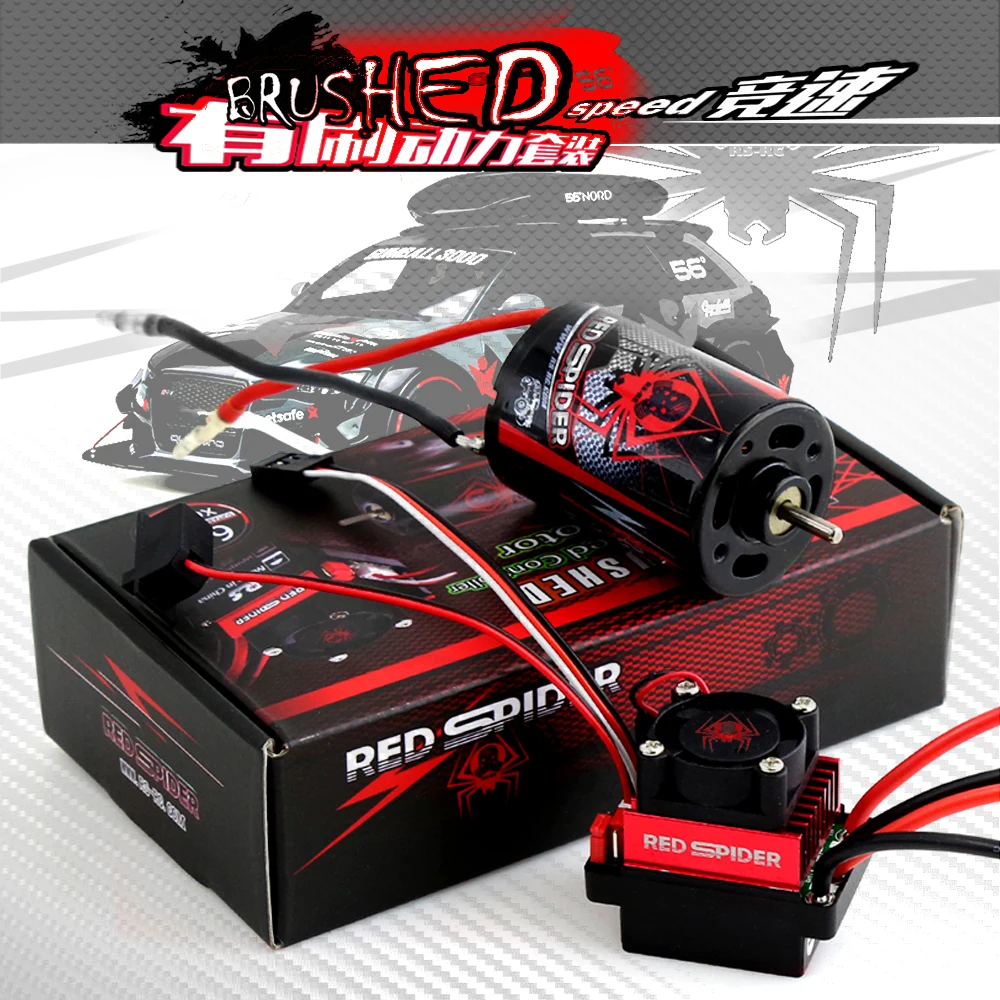 540A 23T Brushed Motor and 60A Electronic Speed Controller ESC Combo ESC Dual Mode BEC 2A / 6V  for 1/10 RC HSP Car Axial scx10