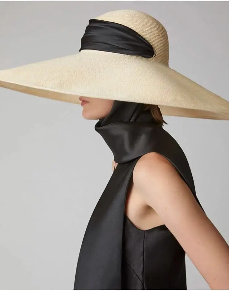USPOP New Fashion Casual Wide Strap Dome Straw Hat dla kobiet Kapelusz plażowy z szerokim rondem