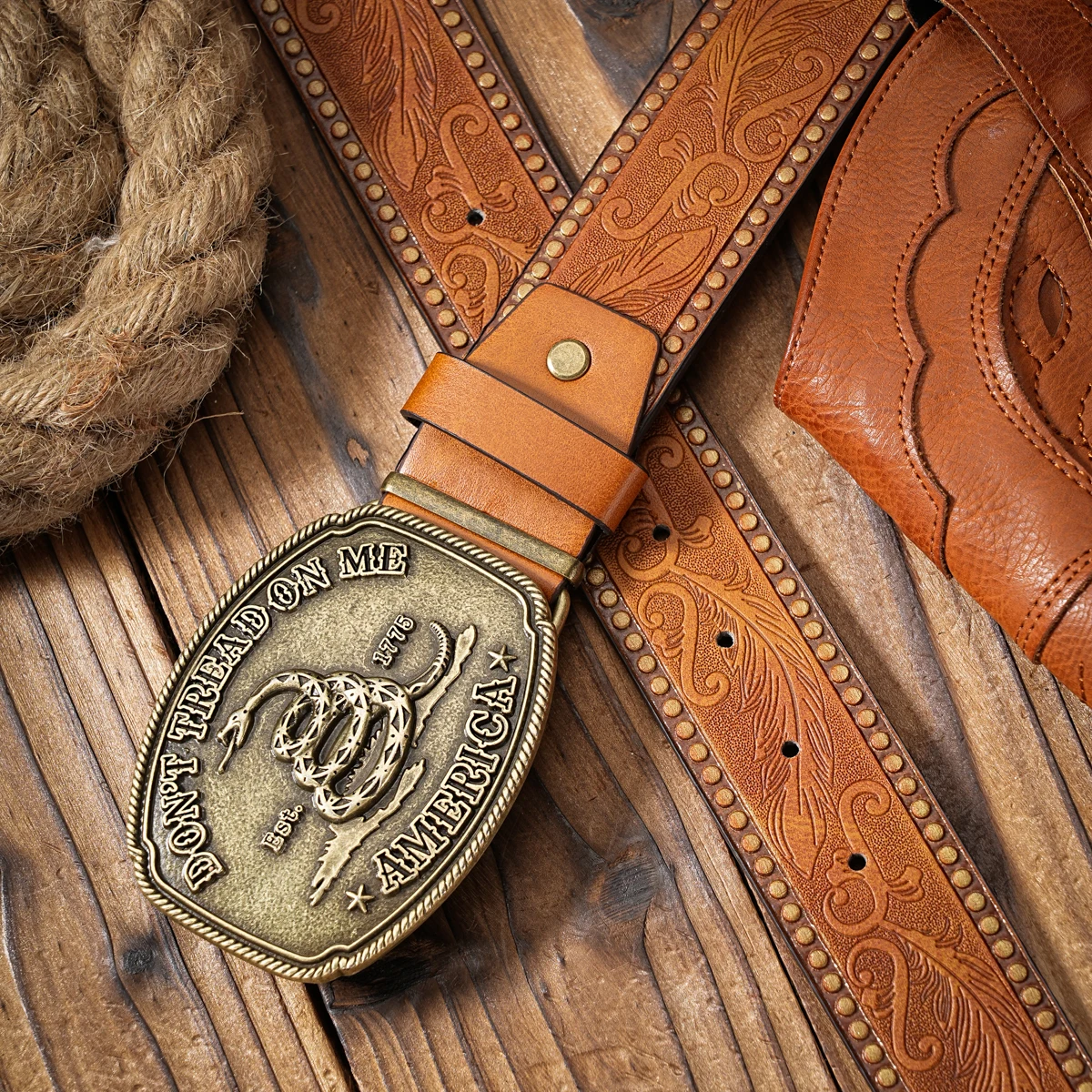 Vintage trifft Mode! Legierungsgürtel mit Schnalle aus PU-Leder, Geeignet für Männer und Frauen, für einen Personalisierten Western-Stil – Detail 6