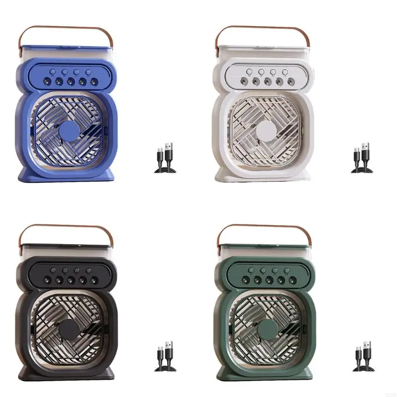 

2025 Новый многоподобный портативный вентилятор с освещением USB Power Desk Fant, подходящий для дома