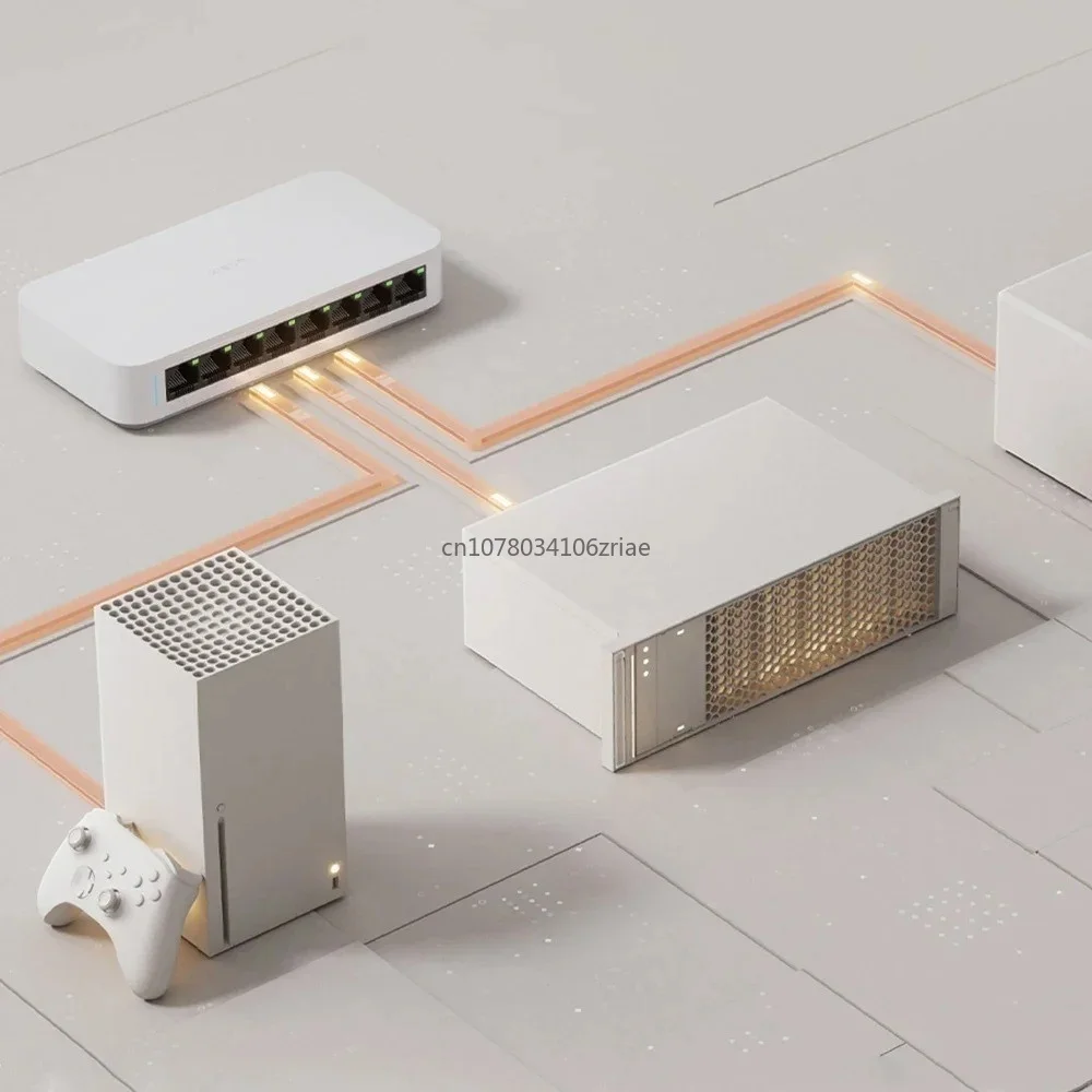Origina Xiaomi Gigabit Ethernet Switch Network Switch 8 Ports 10/100/1000Mbps Ethernet High Performance Internet Splitter 16Gbps