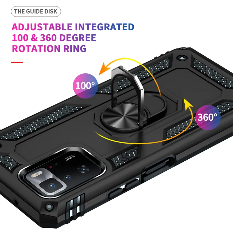 For Xiaomi Poco X3 GT 5G Case Luxury Magnetic Holder Ring Case For Poko Little X3GT X 3 GT Silicone Shockproof Armor Back Cover image 5