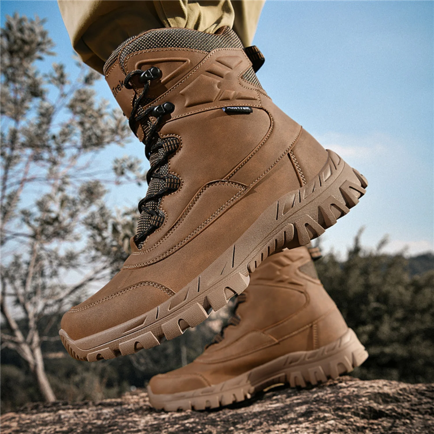 bottes-de-randonnee-impermeables-pour-hommes-montant-mi-mollet-semelle-antiderapante-et-robuste-ideales-pour-les-activites-de-plein-air-le-trekking-le-camping-et-l’alpinisme-chaussures-absorbant-les-chocs