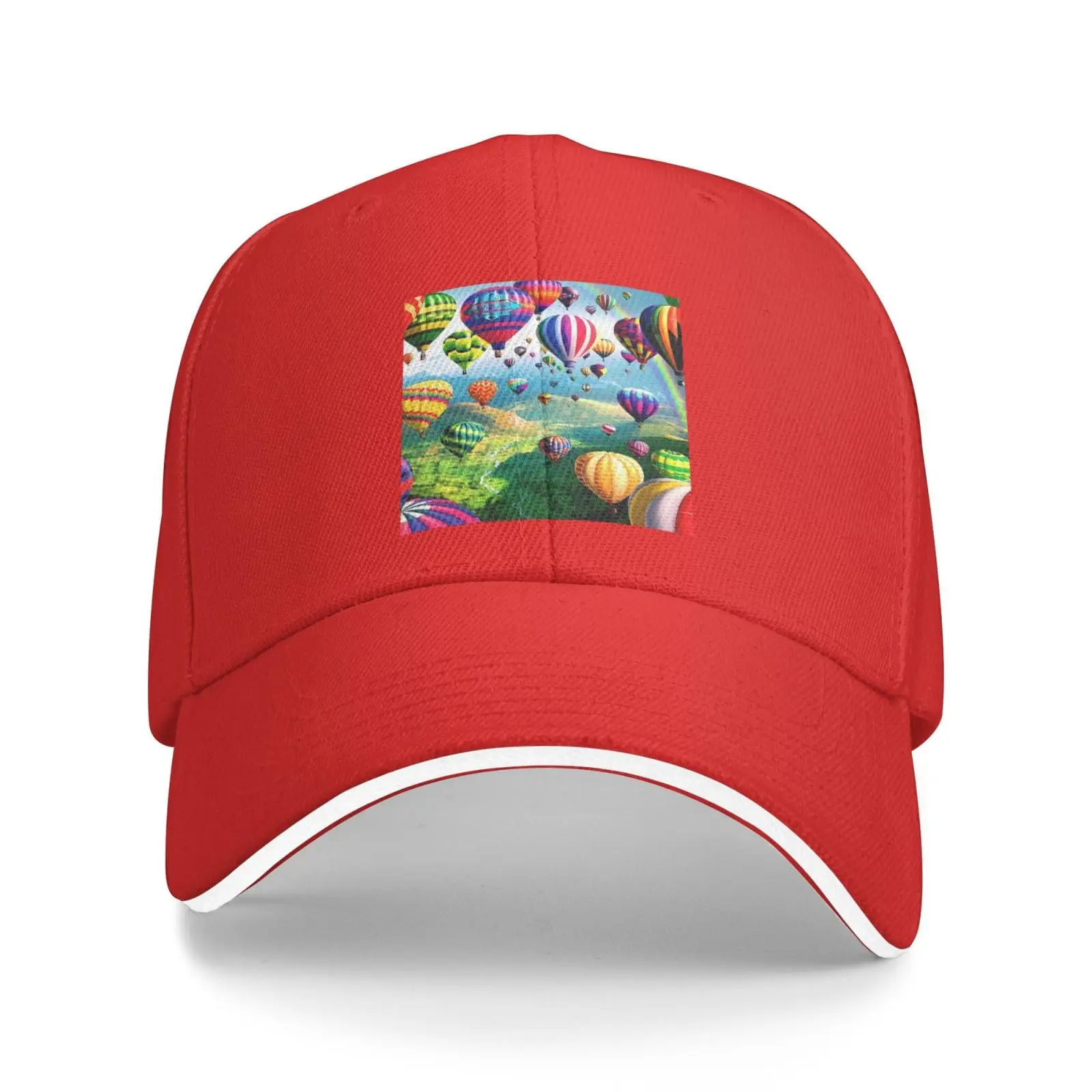 Hot Air Balloons Printed Men Women Baseball Cap Stylish Adjustable Cap Breathable Outdoor Sports Fishing Sunshade Hat For Travel