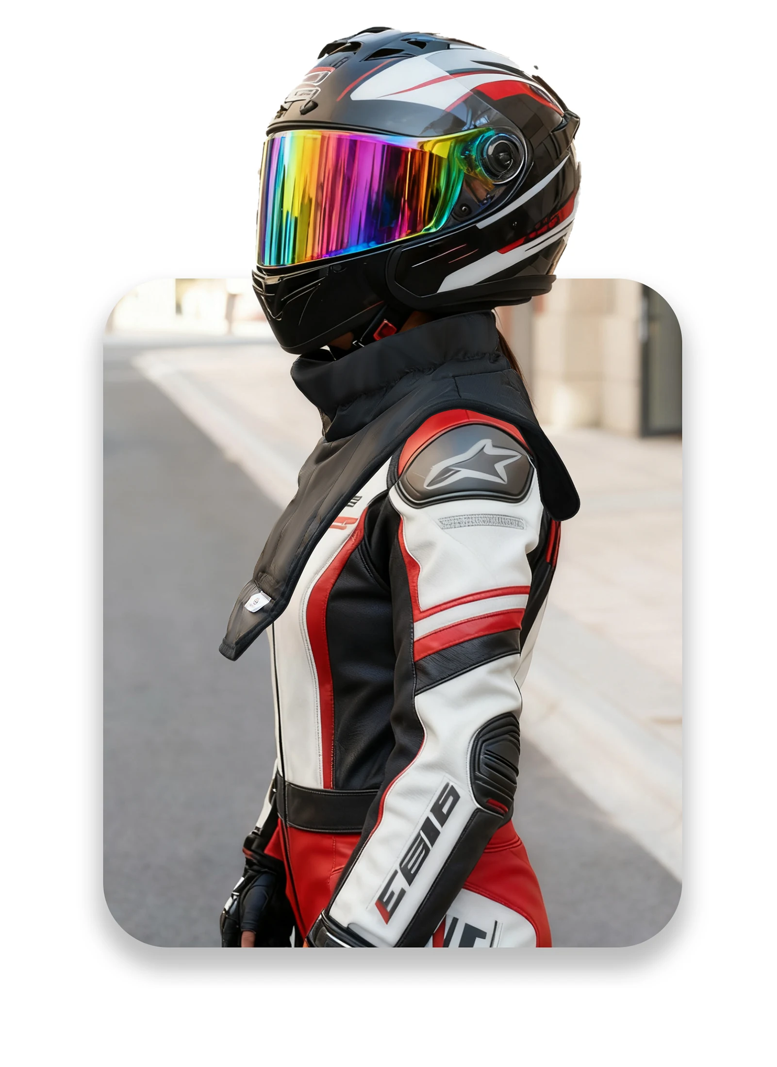 OFFBONDAGE Motorrad Winter Warm Halstuch Motorradfahrer Fahrer Brust Nackenschutz Winddicht Wärmer Schal Lätzchen Thermokragen – Detail 6