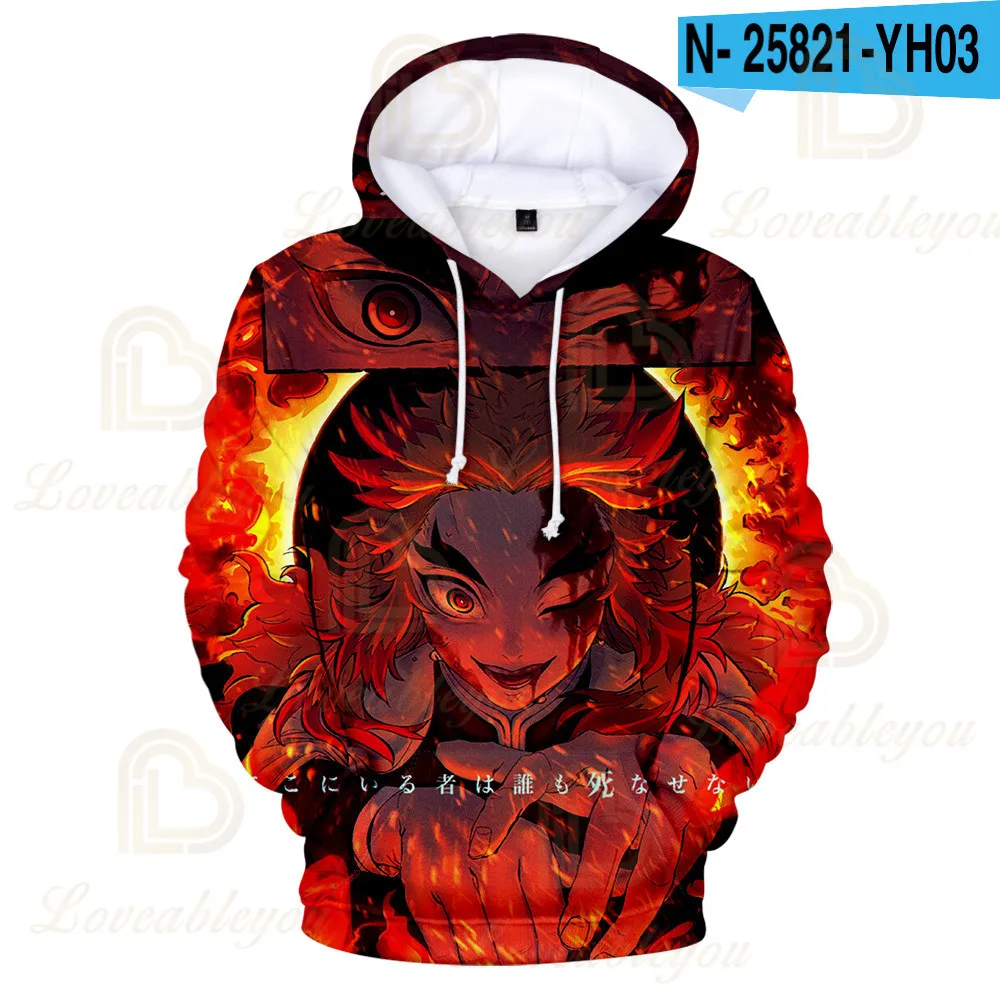 3D Kochou Shinobu Anime Cosplay Costume, Demon Slayer Hoodies, Rengoku Shinjurou Sweatshirts, Kimetsu No Yaiba