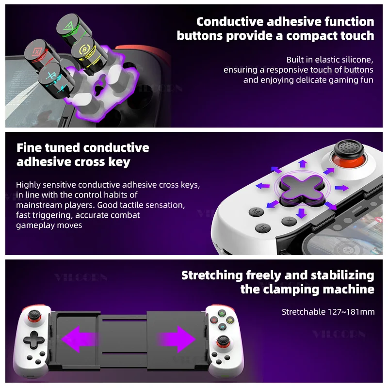 D6DP Wireless Gamepad 3D Joystick For Android/Ios/Switch/PC BT Extendable Gaming Controller supports XBOX PS4 PS5 Streaming