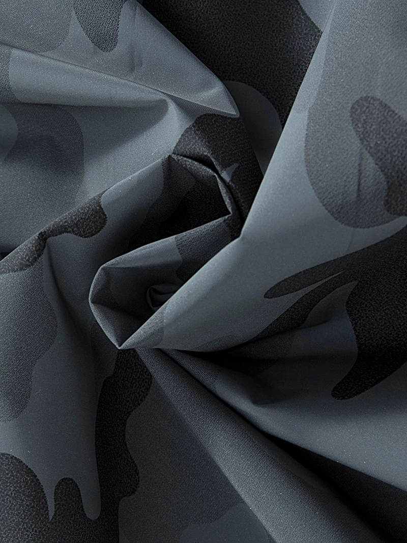 Veste réfléchissante pour hommes, coupe-vent hip hop décontracté, manteau de sport de nuit, camouflage, col rabattu, veste de moto, vêtements fluorescents