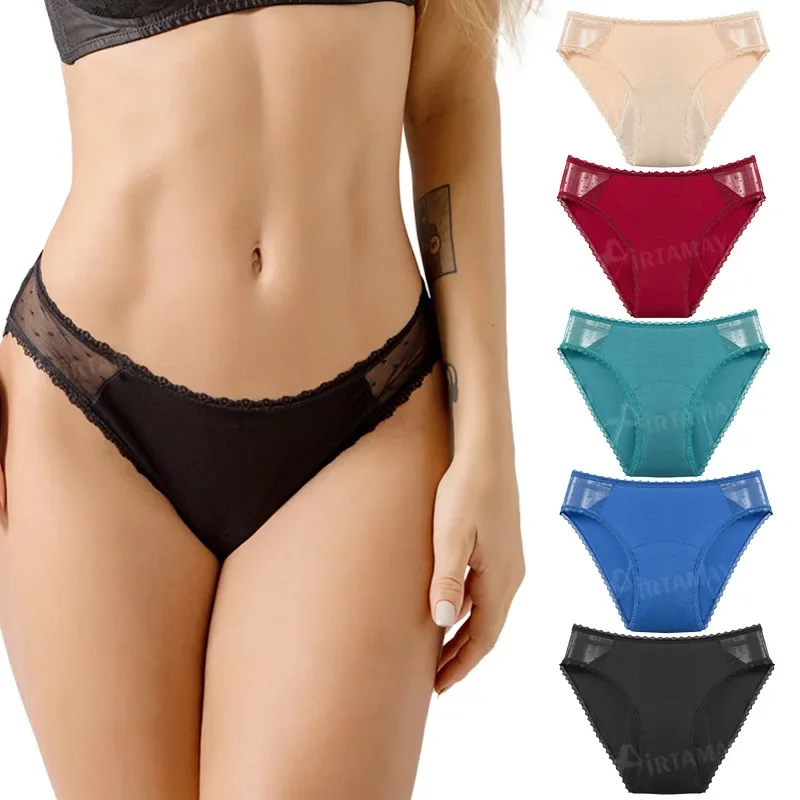 

New Panties for Women Lace Four-layer Absorbent Protection Menstruation Washable Women's Panties Leakage Physiological Pants