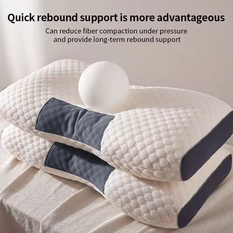 New Neck Pillow Help Sleep And Protect The Neck Cervical Orthopedic Household Soybean Fiber Massage SPA Pillow For Sleeping