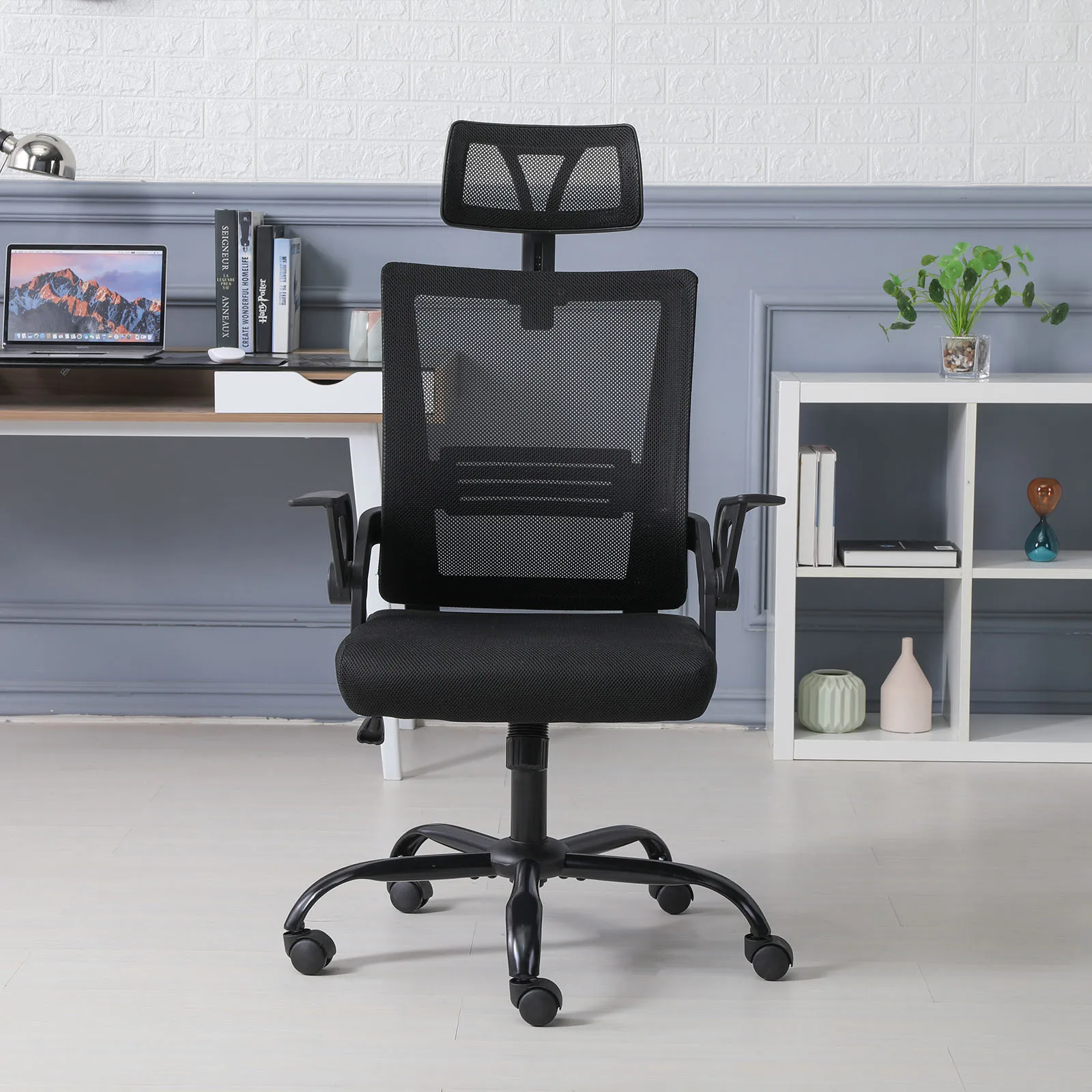 Ergonomic Mesh Executive Office Chair Computer Chair W/Lumbar Support&Adjustable Armrest Comfortable Work Desk&Chair