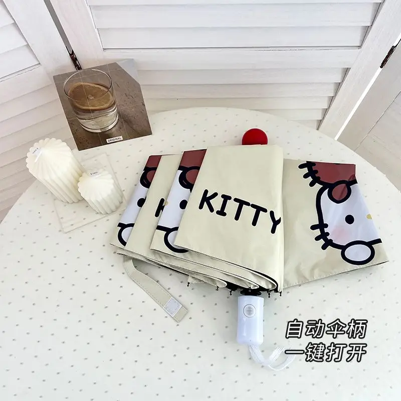 Miniso Hello kitty Umbrella Automatic open sun umbrella Cute umbrella gift New Sanrio household items