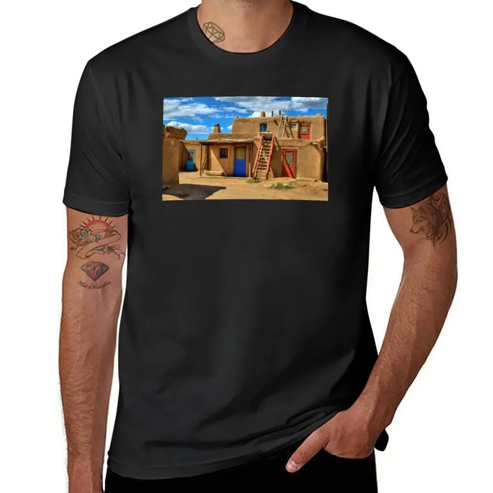 

Doors Of Taos Pueblo' T-Shirt essential t shirt quick-drying tshirts for men