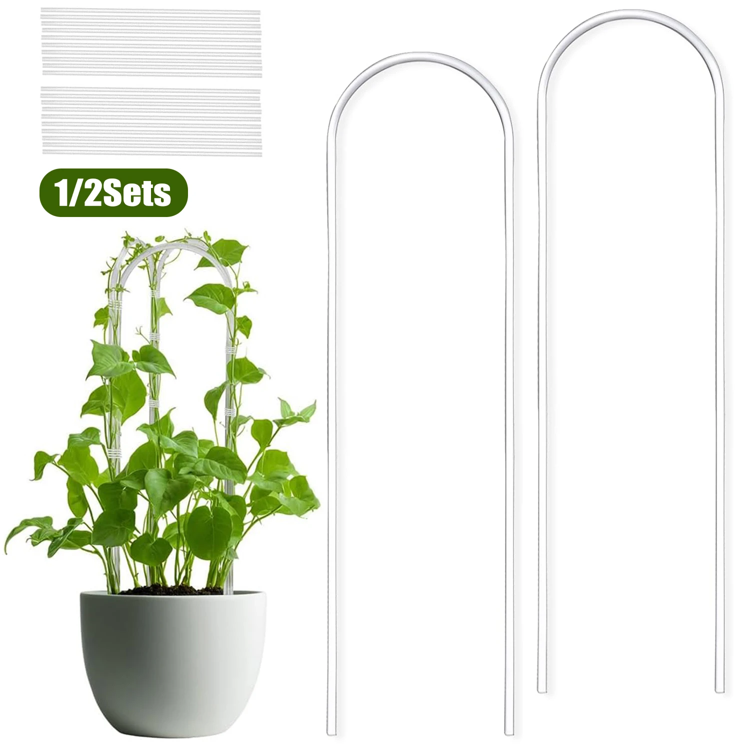 

1/2Sets U-Shaped Clear Acrylic Garden Trellis Indoor Plant Support for Climbing Plants Potted Houseplant Trellis for Hoya, Potho