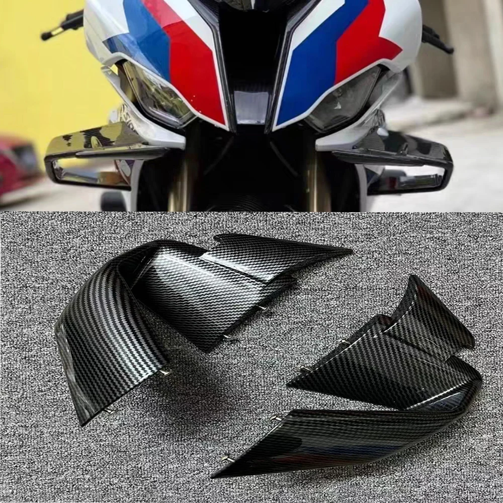 

Carbon Fiber Printing Windshield Wing Fairing Front Aerodynamic Spoiler Winglet For BMW S1000RR S1000 RR M1000RR 2019 - 2022