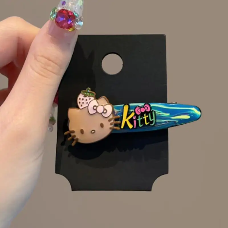 موضة جديدة HelloKitty الأزرق النفط اللوحة مشبك شعر Kawaii سانريو فتاة دبوس الشعر القطن دمية الحيوانات الأليفة تصفيفة الشعر DIY بها بنفسك مشبك تزيين هدية #3