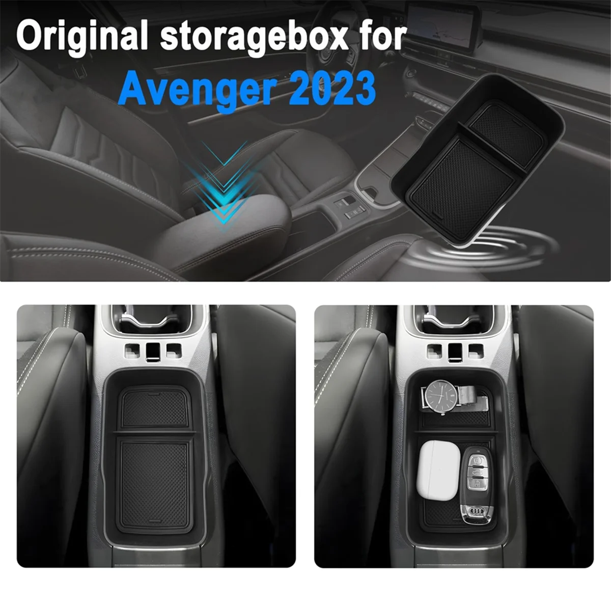 Centre Console Organiser Armrest Storage Box Tray for Jeep Avenger EV 2023 2024 Glove Box Interior Accessories