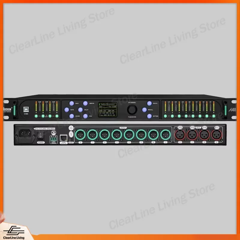 A48 48K Digital Audio Processor 4 In 8 Out DSP Speaker Management System Professional Sound Equalizer Crossover for PA Stage