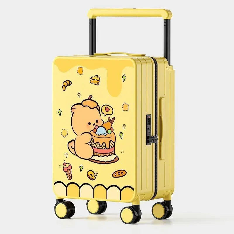

Trend wide trolley suitcase female 20 inch password boarding large strong and durable travel case