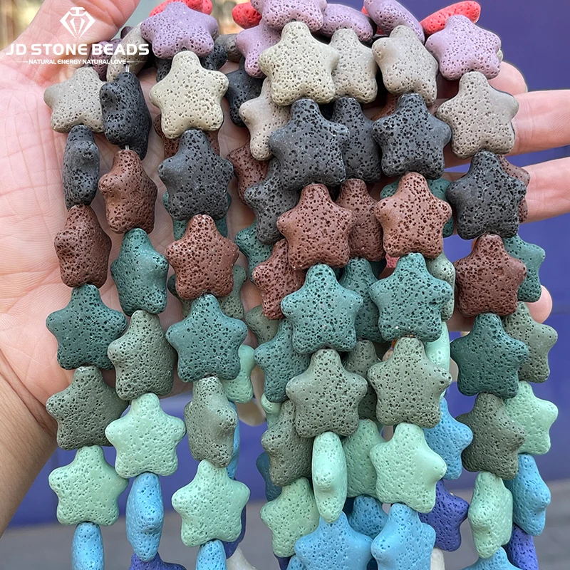 

Wholesale Natural Volcanic Lava Stone Pentagram Spacer Bead Loose Spacer For Jewelry Making DIY Bracelet Necklace Accessories
